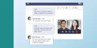 A stylized example of a Microsoft Teams conversation