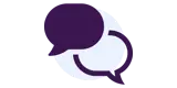 Icon with two chat bubbles overlapping