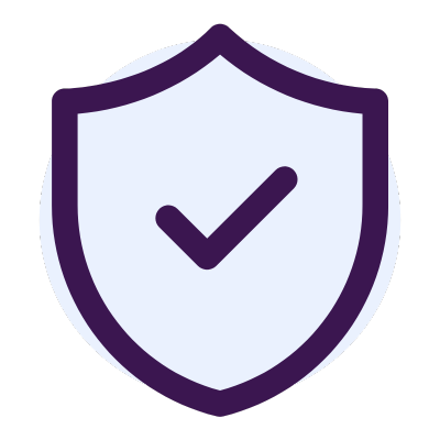 Icon of shield with checkmark in it
