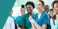 A group of smiling healthcare students