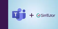 The Microsoft Teams logo and the SimTutor logo