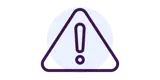 Icon of a triangle with an exclamation point in it
