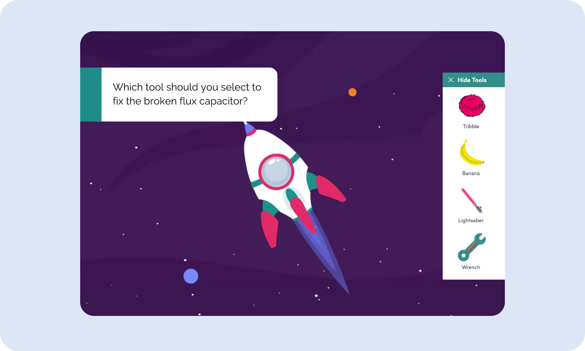 Choosing the correct tool in a SimTutor Author simulation