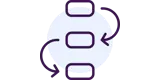 Icon of moving from one step to another