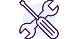 Icon of an overlapping wrench and screwdriver